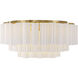 Addis 16 Light 32 inch Aged Brass Flush Ceiling Light in Tronchi Glass White