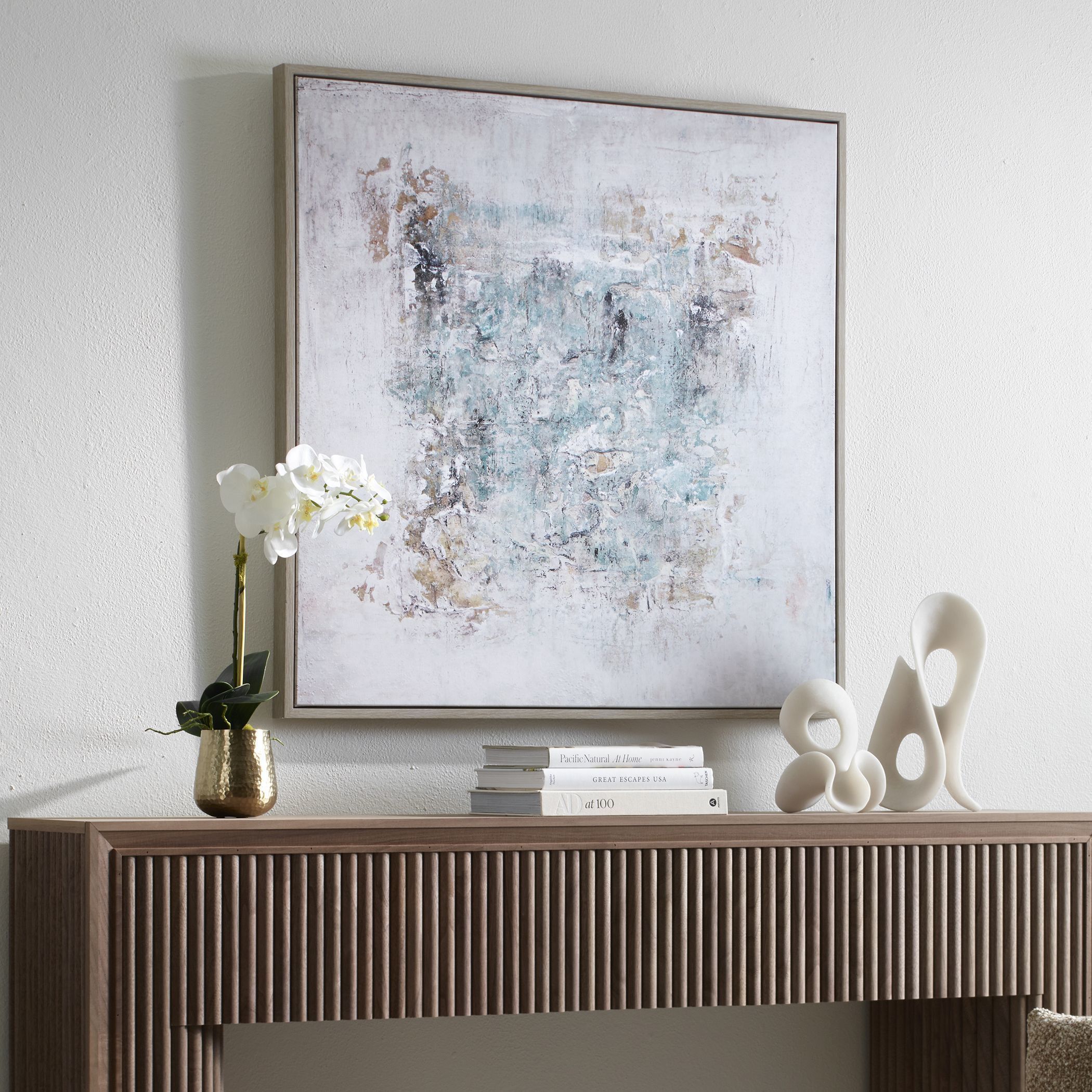 Find Me Here Multicolor Abstract Framed Canvas Art