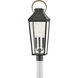 Dawson 29.75 inch Black with Burnished Bronze Outdoor Post Mount Lantern