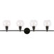 Syracuse 4 Light 38 inch Black Wall sconce Wall Light