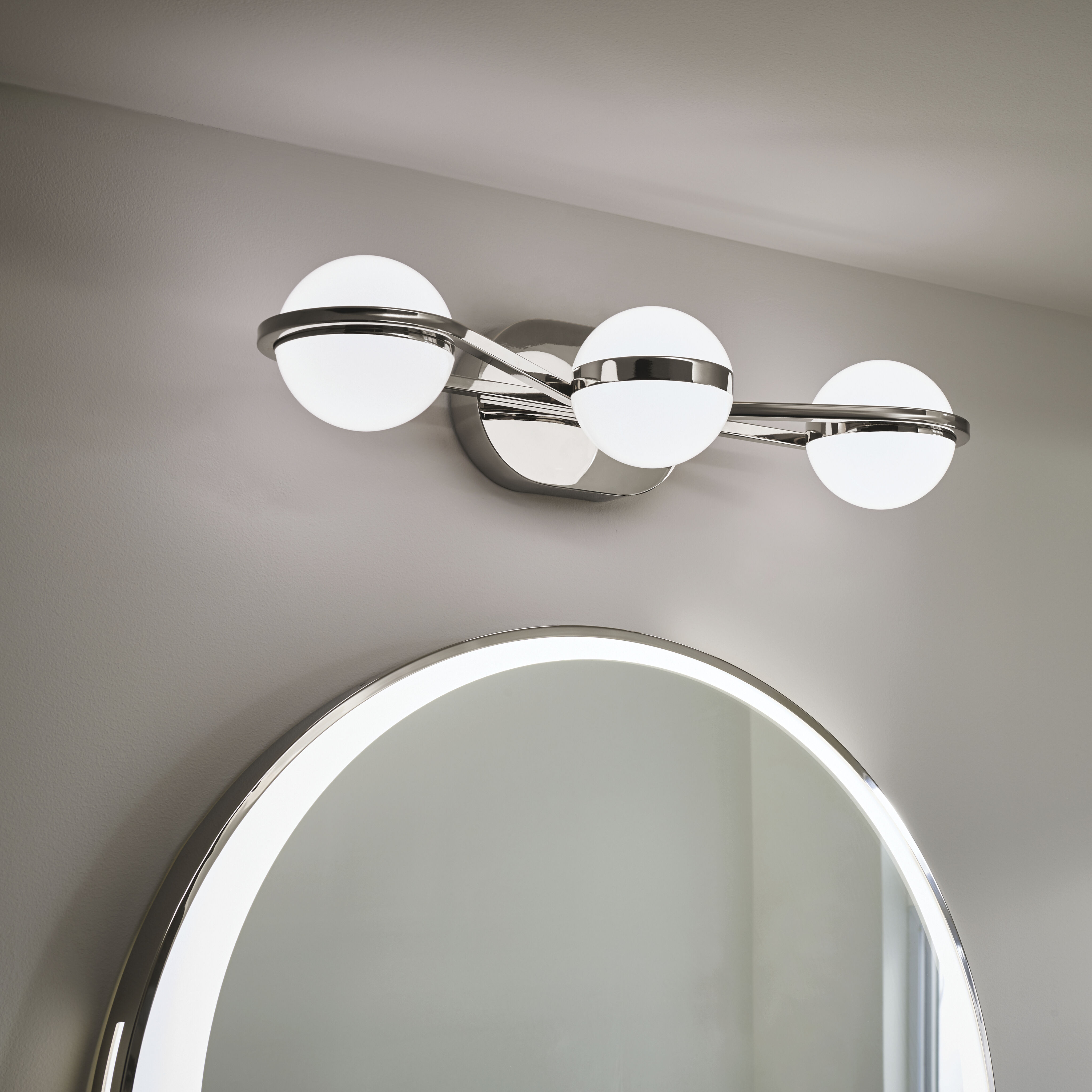 Brettin LED 24 inch Polished Nickel Bathroom Vanity Light Wall Light, 3 Arm