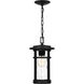 Uma 1 Light 8 inch Matte Black Outdoor Hanging Lantern, Large