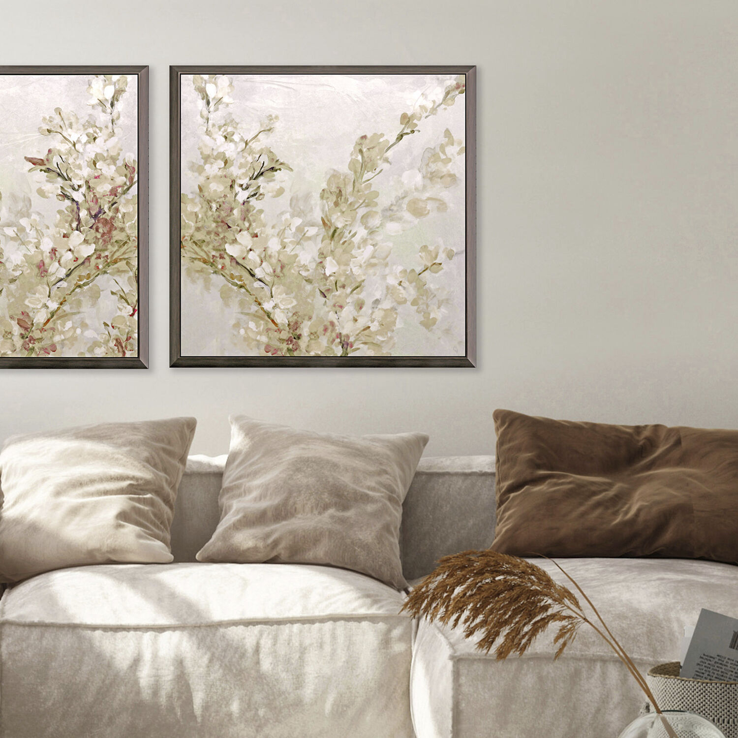 Fragile Beauty Pink and Beige and White Framed Art