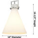 Newton Cone 1 Light 14 inch Matte Black Pendant Ceiling Light in Clear Glass