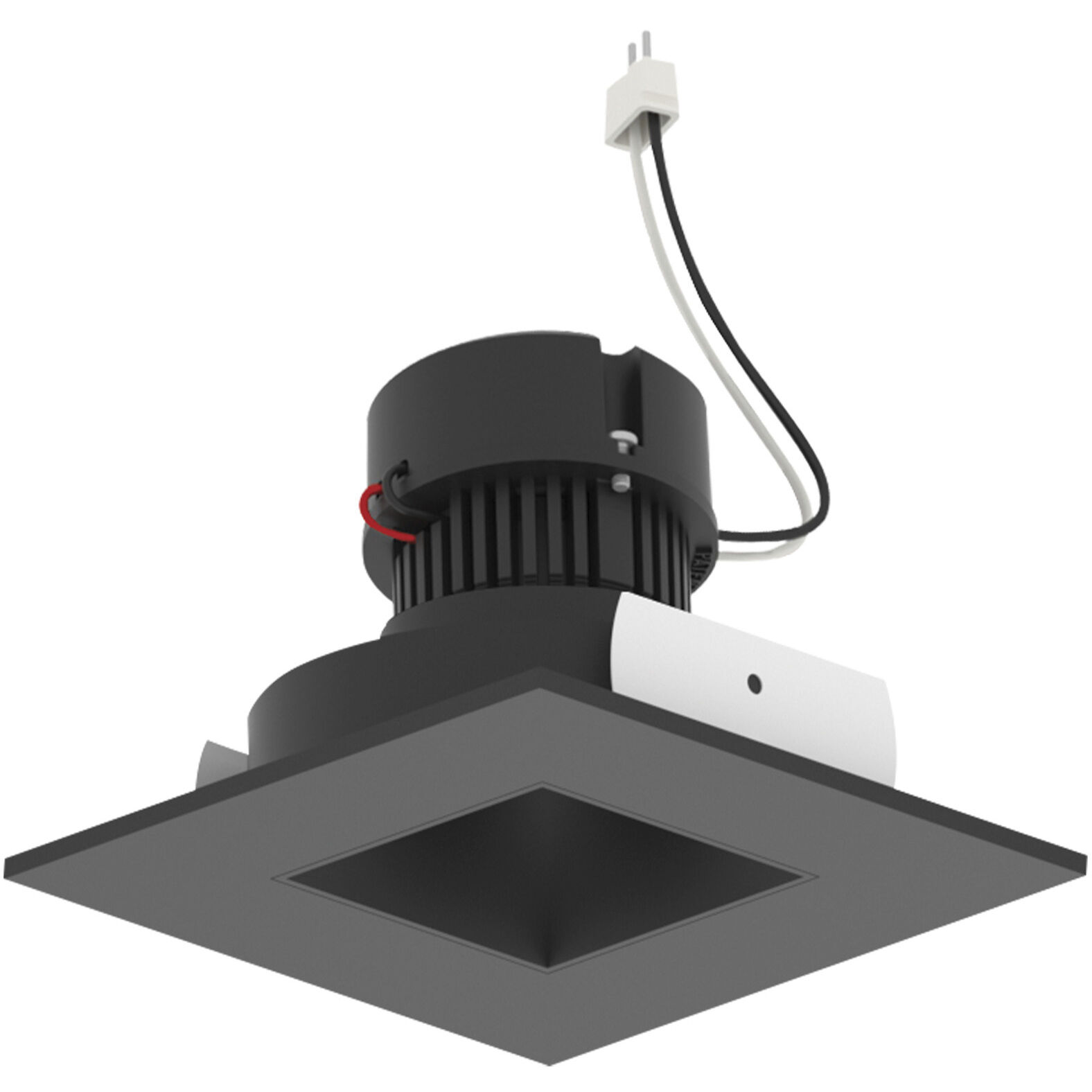 Pearl Black Reflector / Black Flange LED Square Retrofit Reflector with Square Aperture in 2700K, 4" Retrofit