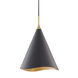 Martini 1 Light 13 inch Gold Leaf / Black Pendant Ceiling Light