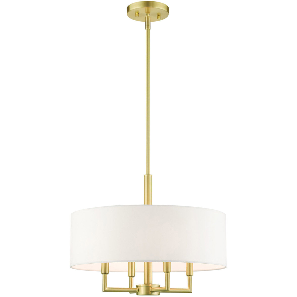 Meridian 4 Light 18 inch Satin Brass Pendant Chandelier Ceiling Light