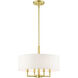 Meridian 4 Light 18 inch Satin Brass Pendant Chandelier Ceiling Light