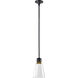 Zigrina 1 Light 7.13 inch Satin Brushed Black with Aged Brass Pendant Ceiling Light