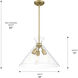 Malta 3 Light 18 inch Brushed Champagne Brass Pendant Ceiling Light