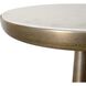 Gianno 25 X 21 inch White Marble and Antique Brass Side Table