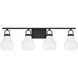 Mansfield 4 Light 34 inch Matte Black Vanity Light Wall Light
