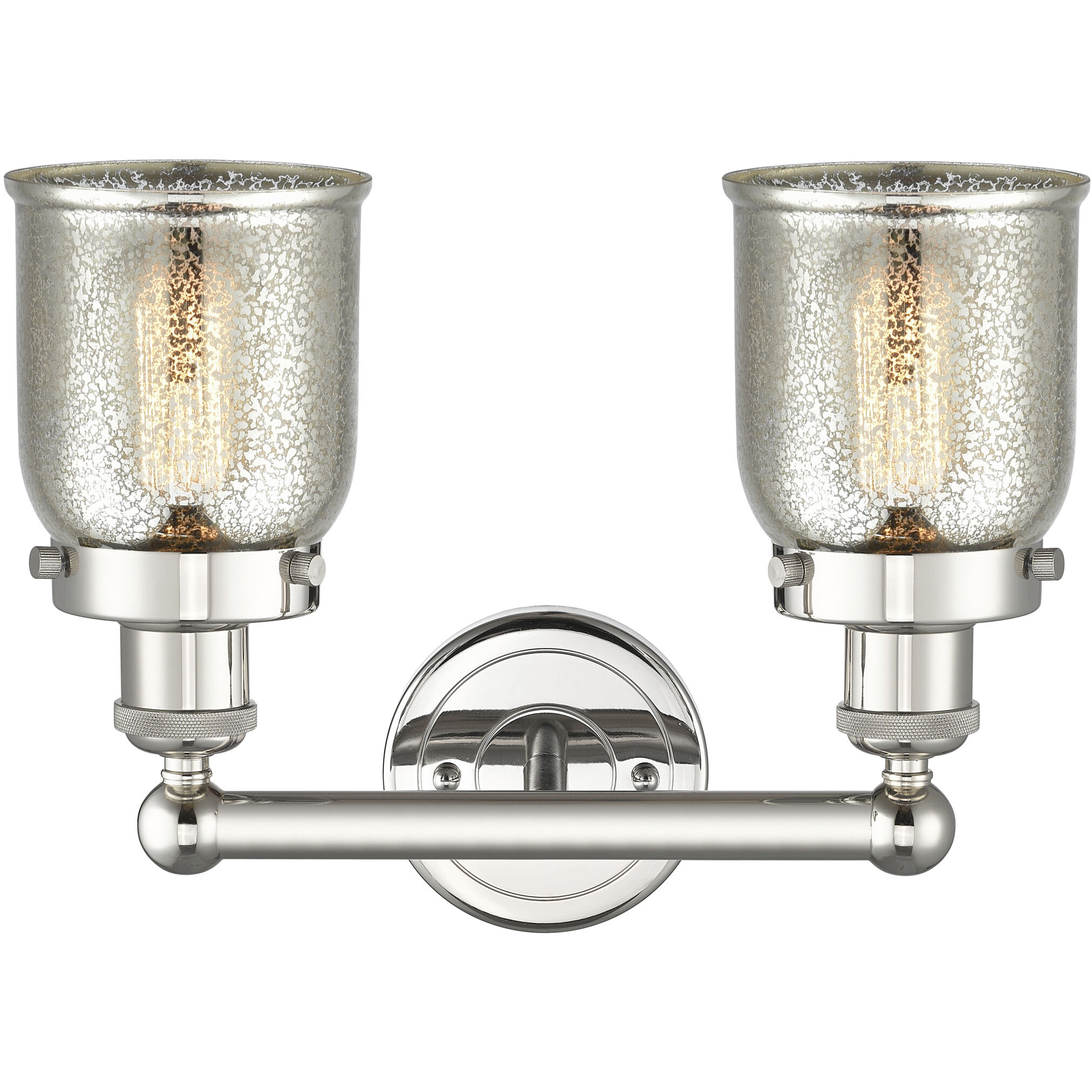 Bell 2 Light 15.5 inch Polished Nickel Bath Vanity Light Wall Light in Silver Plated Mercury