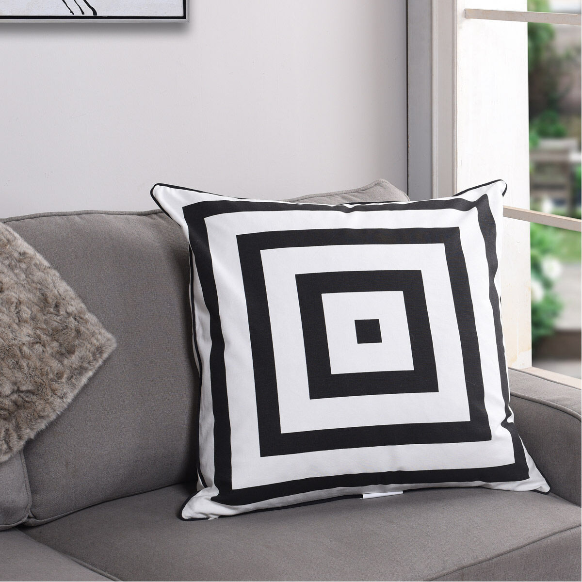 Dann Foley 24 inch Black and White Decorative Pillow