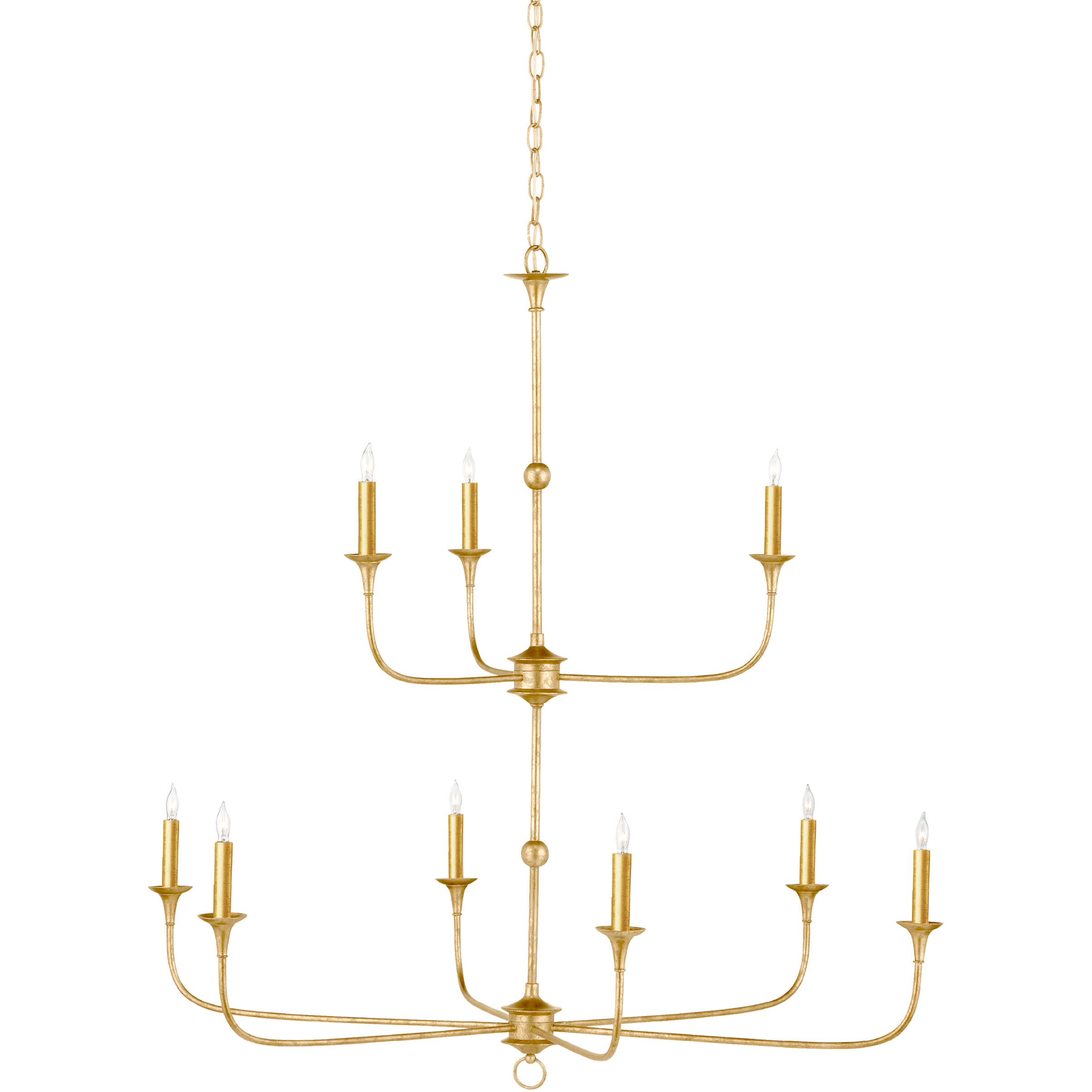 Nottaway 9 Light 44.25 inch Contemporary Gold Leaf/Contemporary Gold Chandelier Ceiling Light