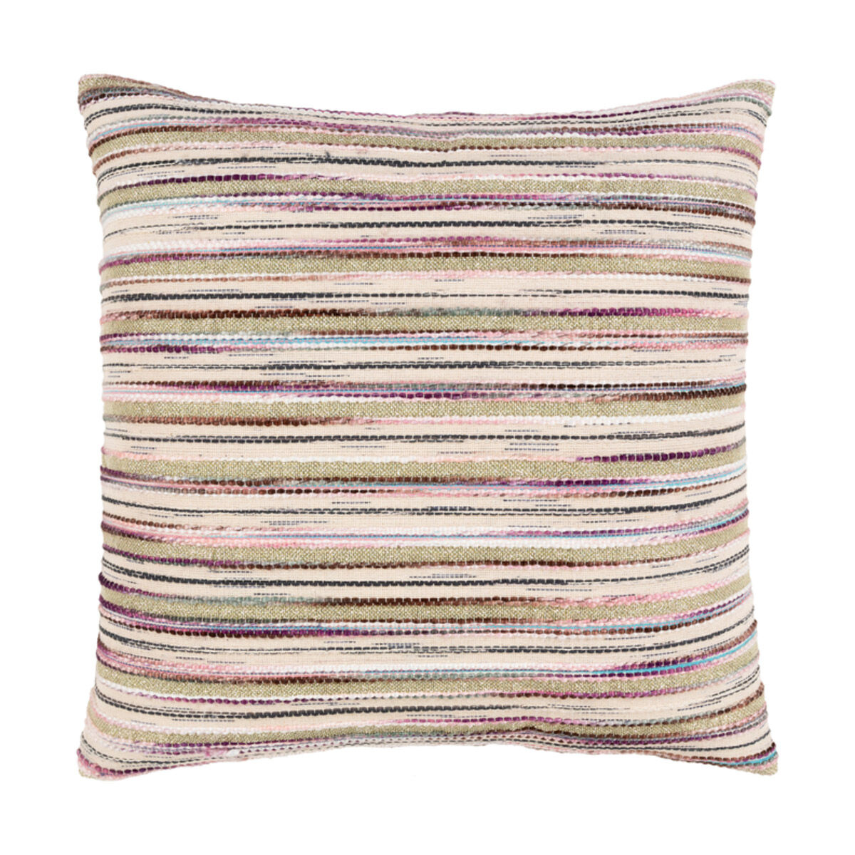 Naukati Bay 18 X 18 inch Beige/Dark Purple/Lilac/Bright Pink/Dark Green Pillow Cover