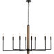 Orlando 8 Light 48 inch Blackened Iron Chandelier Ceiling Light