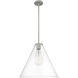 Crown Point 1 Light 16 inch Satin Nickel Pendant Ceiling Light in Clear Glass