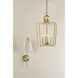 June 4 Light 12 inch Aged Brass and Soft Cream Indoor Lantern Pendant Ceiling Light
