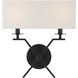 Arondale 2 Light 14 inch Matte Black Wall Sconce Wall Light