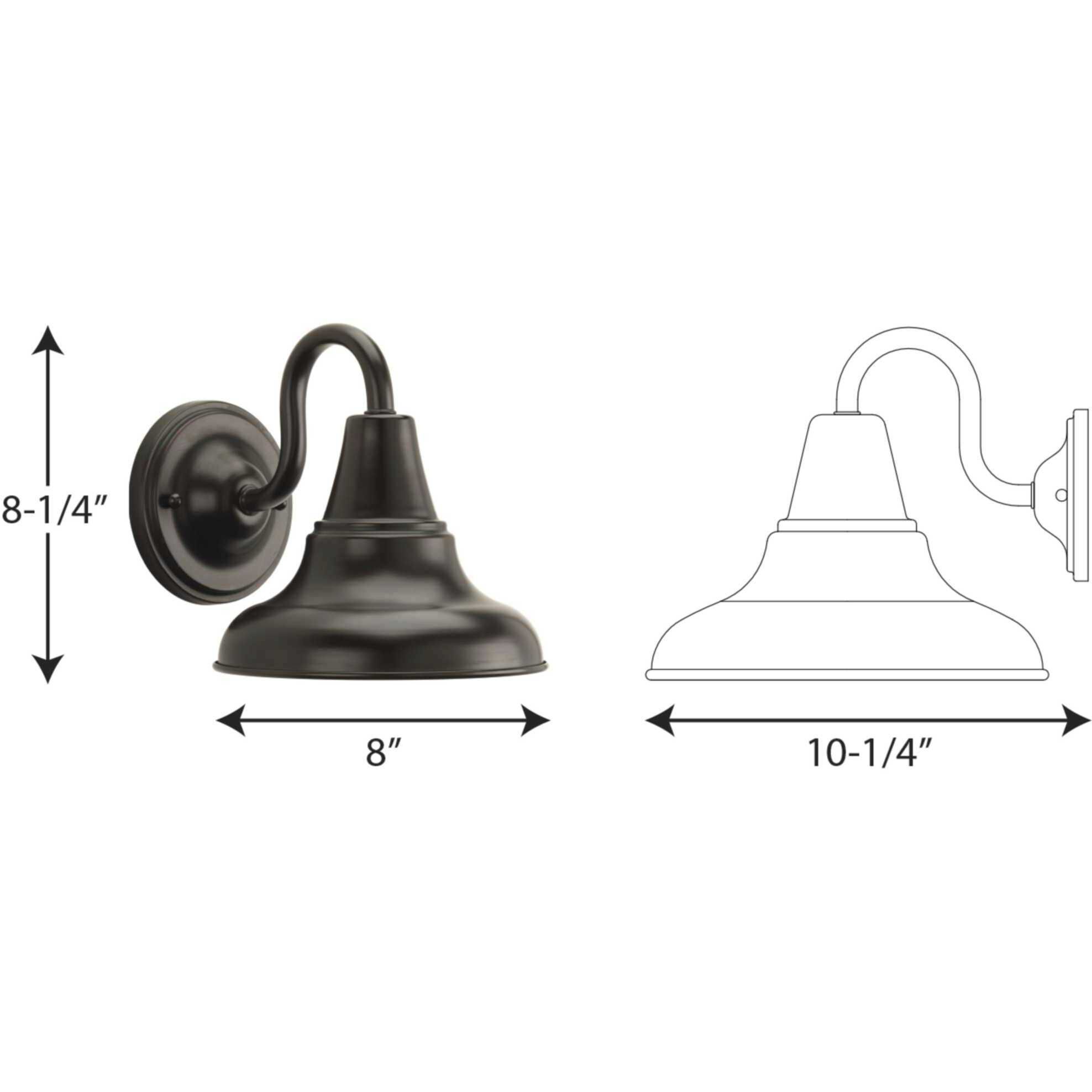 District LED Outdoor Wall Lantern in Antique Bronze, LED Lamping, Medium, Progress LED