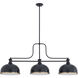 Melange 3 Light 52 inch Matte Black Billiard Ceiling Light