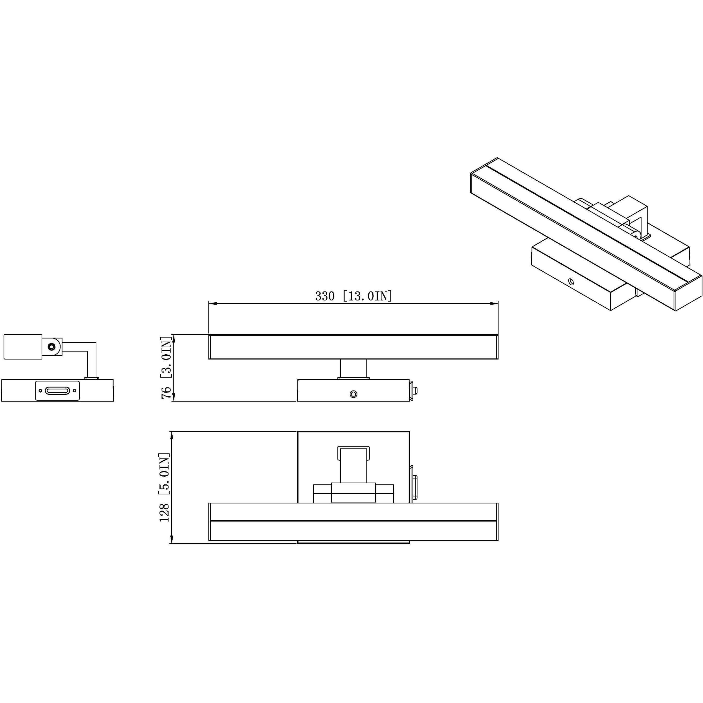 Liam LED 13 inch Modern Gold Vanity Wall Light