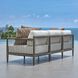 Borneo Weathered Dark Gray and Charcoal Gray Rope and Oyster White Outdoor Sofa