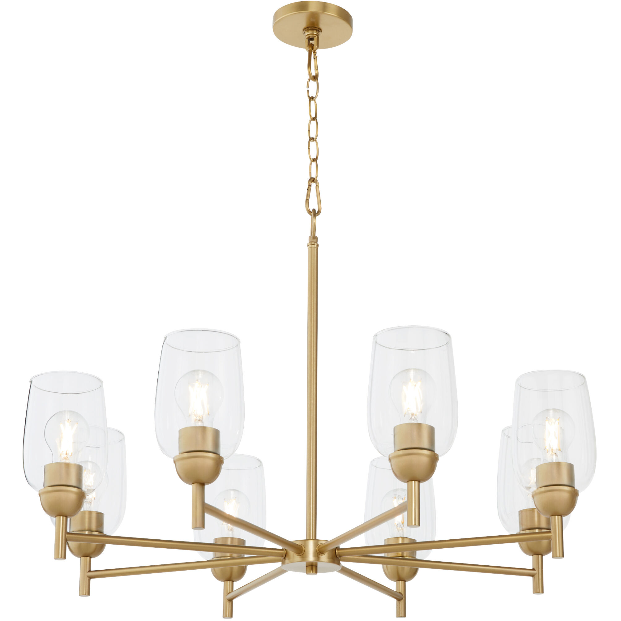 Wallinger 8 Light 32 inch Aged Brass Chandelier Ceiling Light