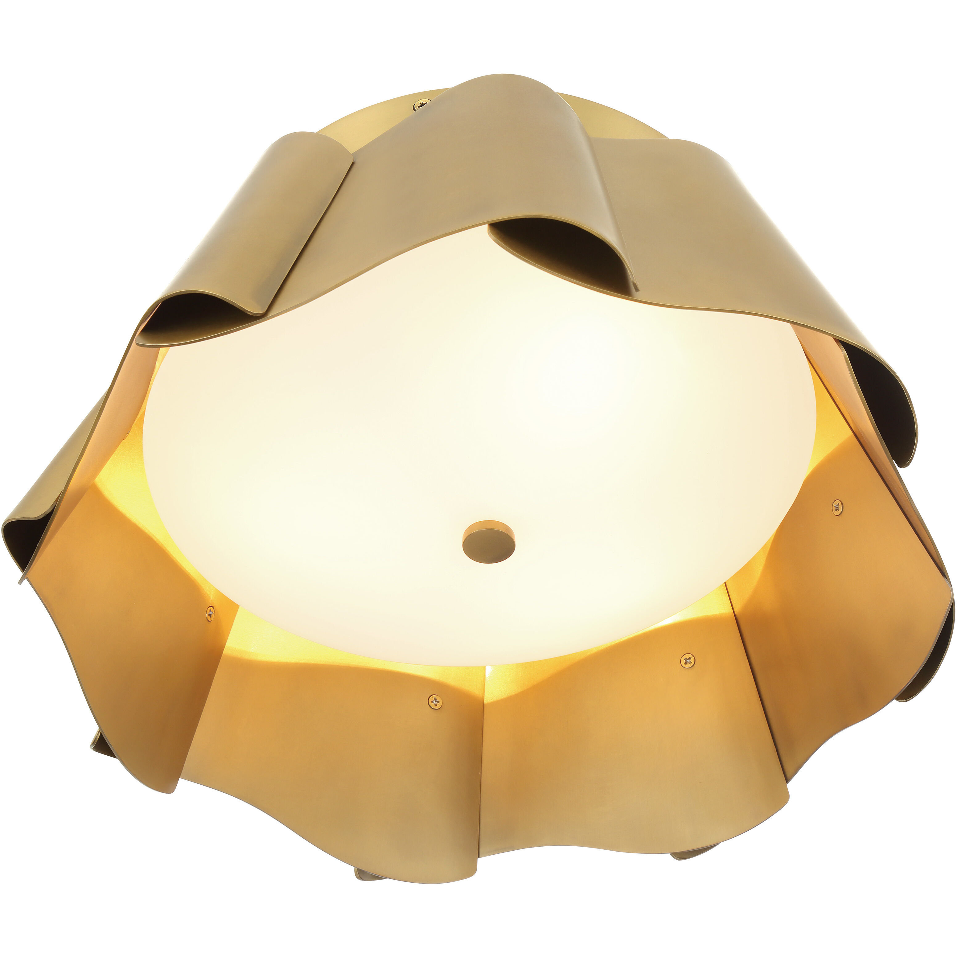 Waveform 3 Light 14 inch Legacy Brass Flush Mount Ceiling Light