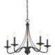 Westchester County 5 Light 28 inch Sand Coal/Skyline Gold Leaf Chandelier Ceiling Light