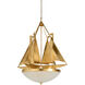 Wildwood 3 Light 30.5 inch Antique Gold Leaf/Frosted Chandelier Ceiling Light