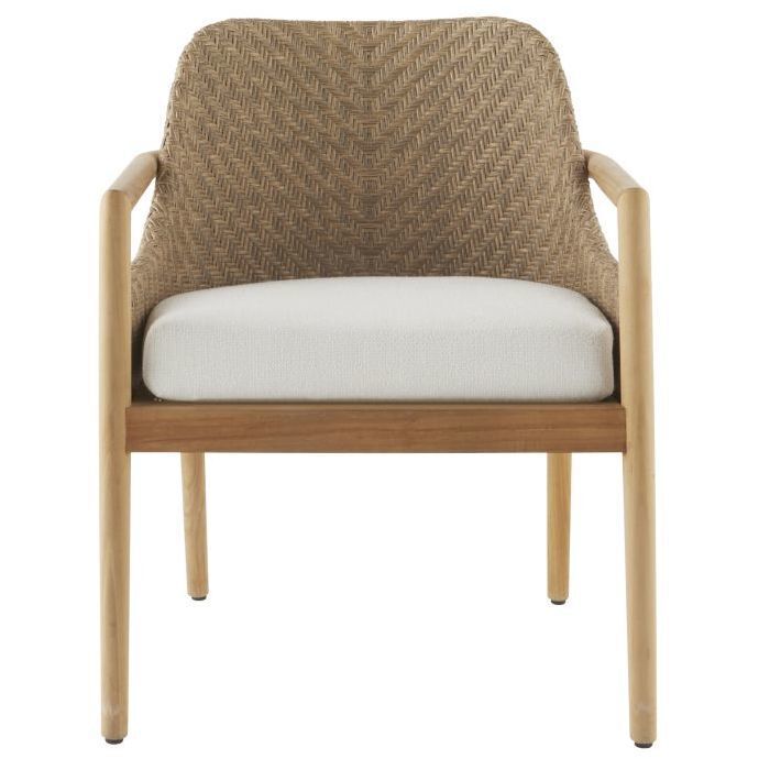 Chilton Pearl and Dark Blonde with Natural Teak Outdoor Dining Chair