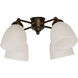 Universal LED Oiled Bronze Fan Light Kit in White Glass, Bell
