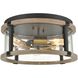 Geringer 3 Light 15 inch Charcoal Flush Mount Ceiling Light