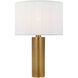 Paloma Contreras Sylvie 26.5 inch 15 watt Hand-Rubbed Antique Brass Table Lamp Portable Light in Silk Pleat, Medium