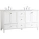 Sommerville 60 X 22 X 34 inch White and Brushed Nickel with Calacatta Quartz Vanity Sink Set