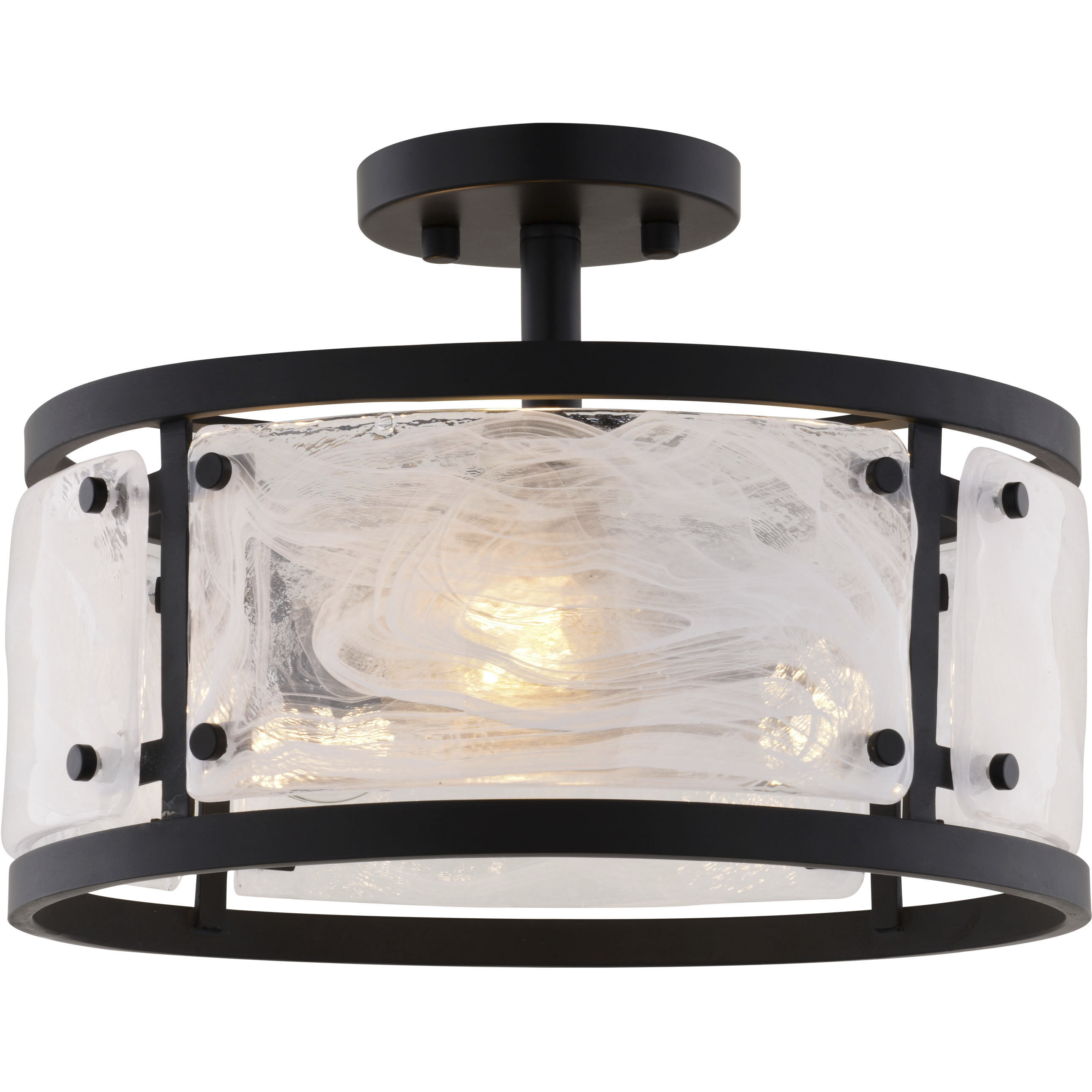 Wilder 3 Light 13 inch Matte Black Semi-Flush Mount Ceiling Light