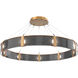 Parallel LED Novel Brass Chandelier Ceiling Light, Ring