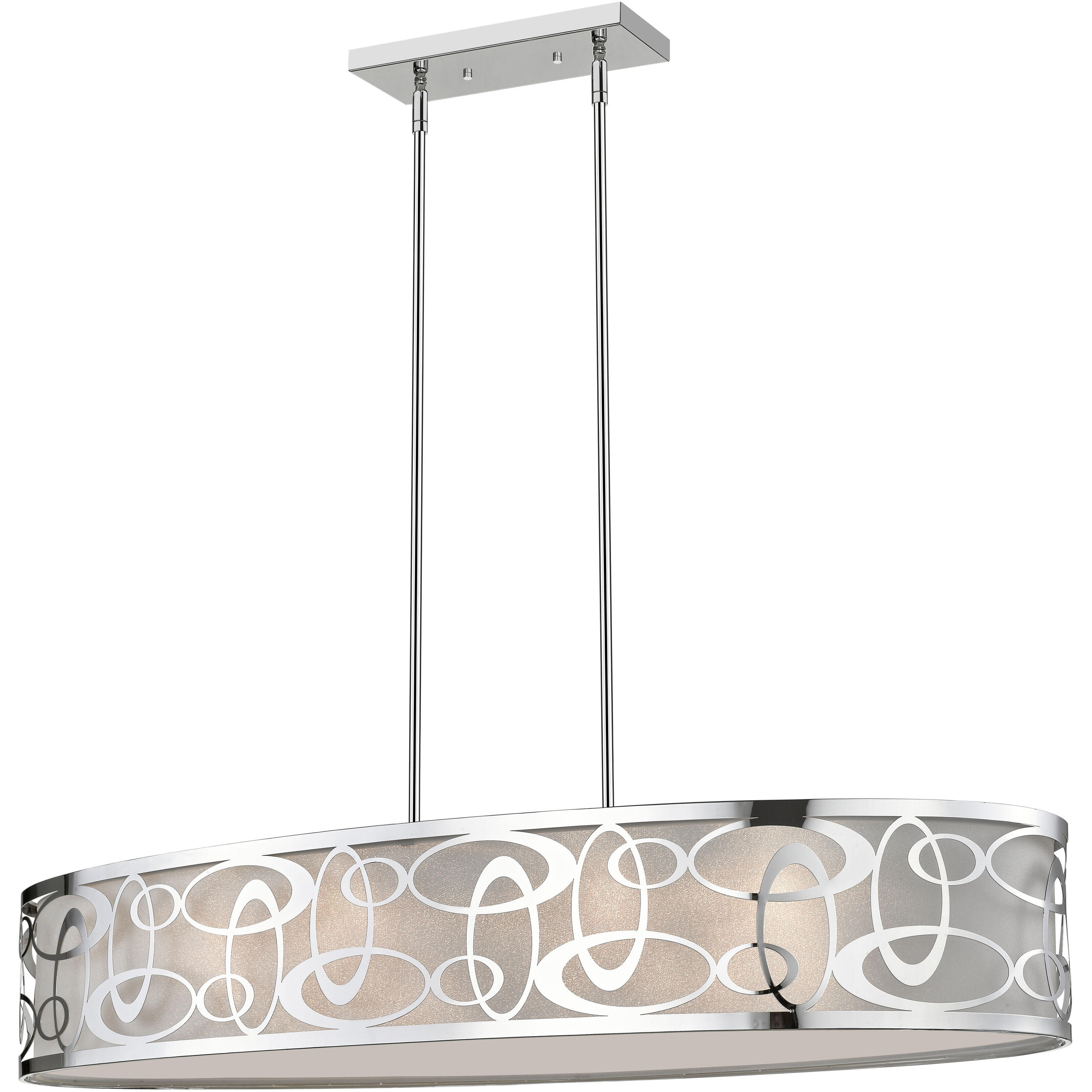 Opal 6 Light 45 inch Chrome Linear Chandelier Ceiling Light