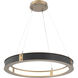 Verona LED 36 inch Novel Brass with Licorice Ring Chandelier Ceiling Light