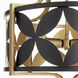 Mariposa 3 Light 19.5 inch Matte Black with Aged Brass Semi-Flush Mount Ceiling Light