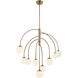 Fusion Collection - Noho Family 9 Light 32 inch Brushed Brass Chandelier Ceiling Light in 32" D x 32" W x 35" H, EVOLV