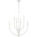 Continuance 6 Light 30 inch White Coral with Satin Brass Chandelier Ceiling Light