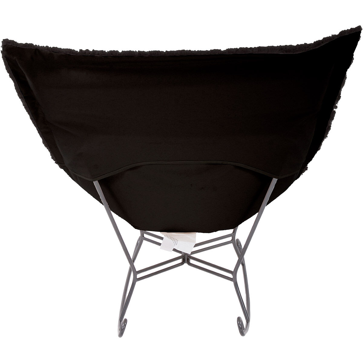 Puff Angora Ebony Scroll Rocker with Cover