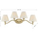 Rosa 4 Light 33.5 inch Noble Brass Bathroom Vanity Light Wall Light