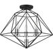 Geo 3 Light 18 inch Matte Black and Chrome Semi Flush Mount Ceiling Light