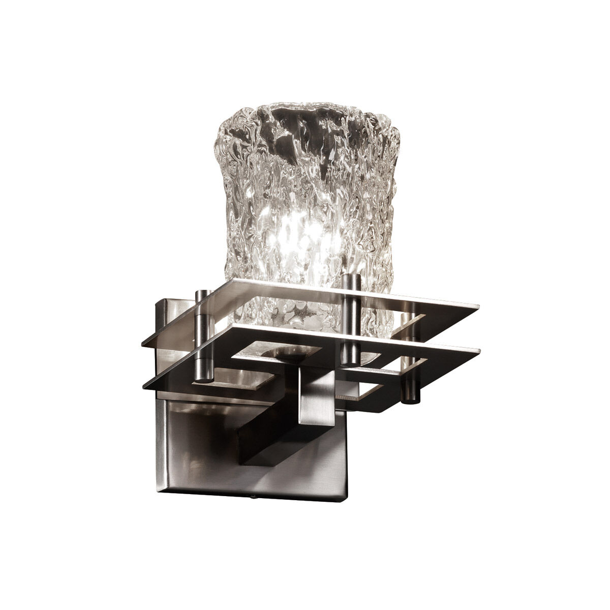 Veneto Luce LED 7 inch Dark Bronze Wall Sconce Wall Light in 700 Lm LED, Amber (Veneto Luce), Square with Rippled Rim