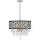 Rory 4 Light 21 inch Matte Black with Satin Nickel Pendant Ceiling Light