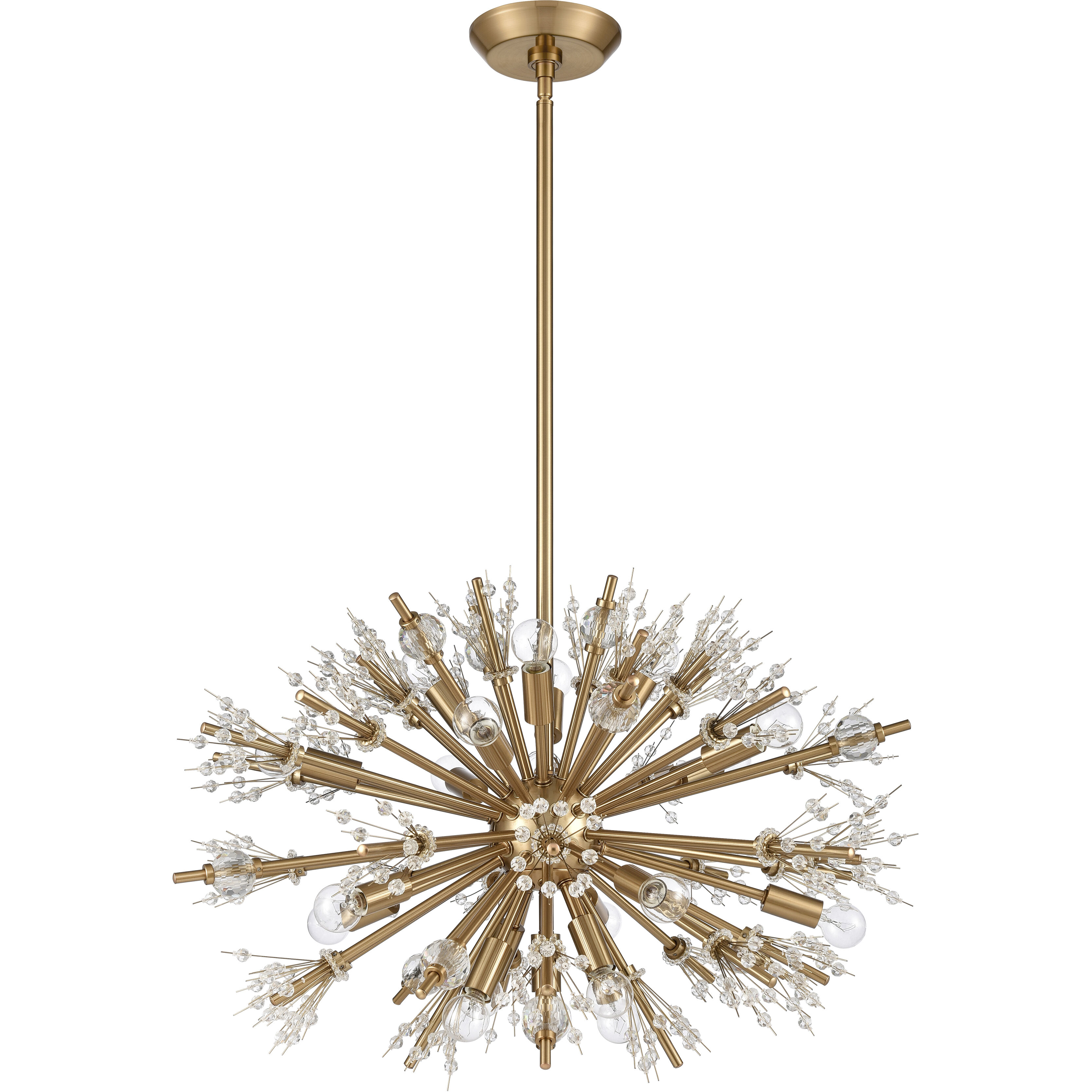 Starburst 19 Light 26 inch Satin Brass with Clear Chandelier Ceiling Light